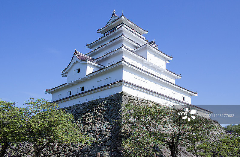 日本福岛县会津若松市鹤贺城图片素材