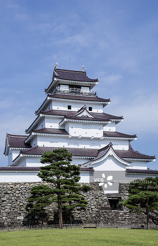 日本福岛县会津若松市鹤贺城图片素材