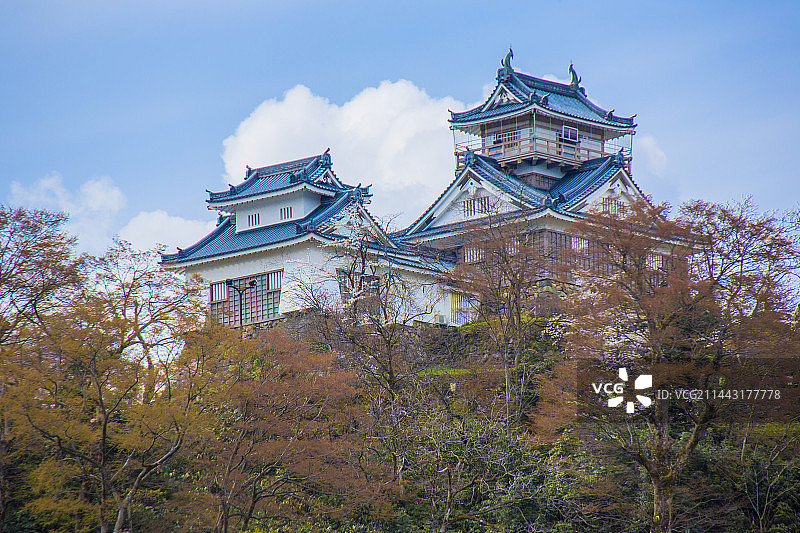 日本福井县大野市大野城的城堡图片素材