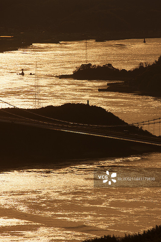 日本来岛海峡大桥夜景图片素材
