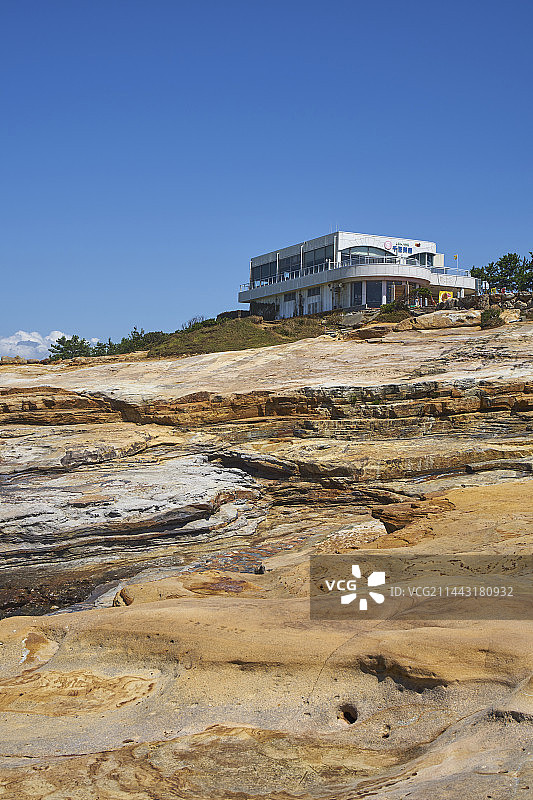 日本和歌山县白滨町千叠敷岩石表面图片素材