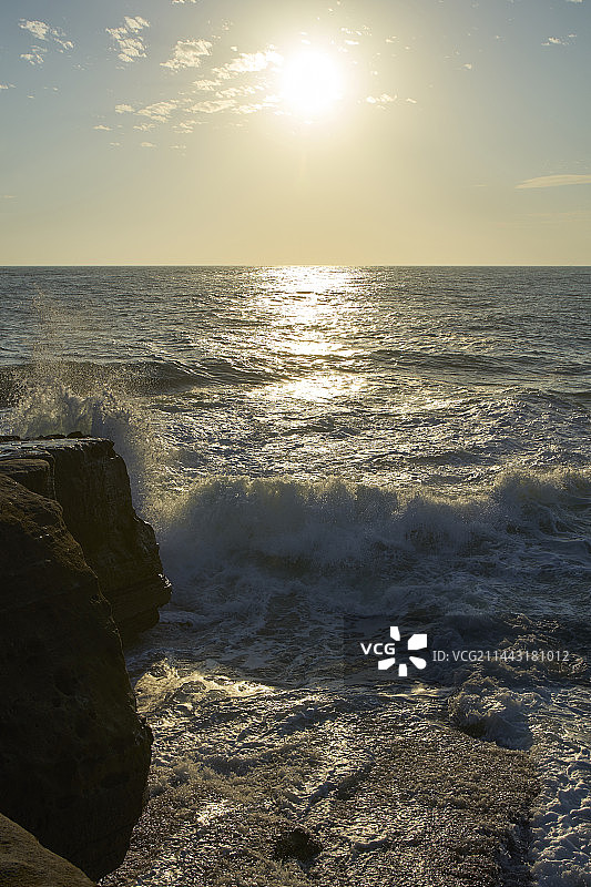 日本Senjidashiki日落，和歌山县西牟娄郡白滨町图片素材
