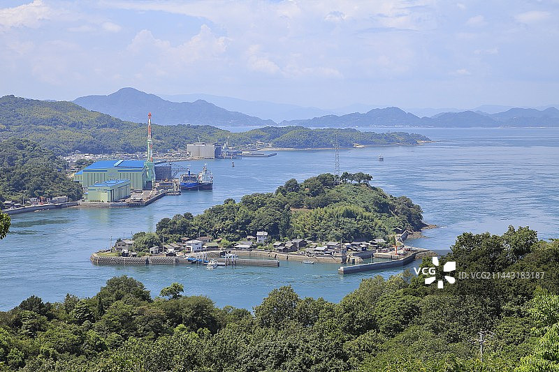 日本爱媛县今治市村上水军的来岛图片素材