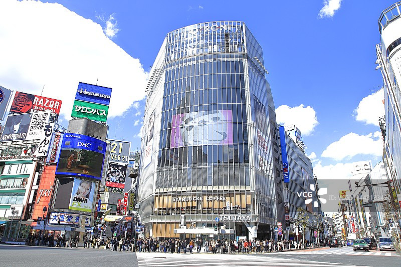 日本东京涩谷车站斑马线图片素材