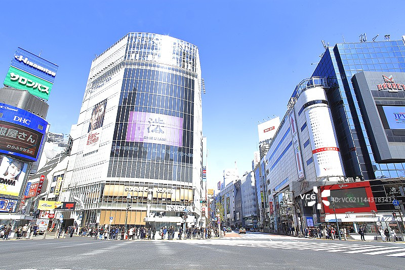 日本东京涩谷车站斑马线图片素材