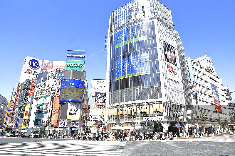 日本东京涩谷车站斑马线图片素材