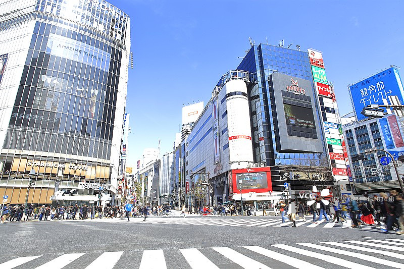日本东京涩谷车站斑马线图片素材
