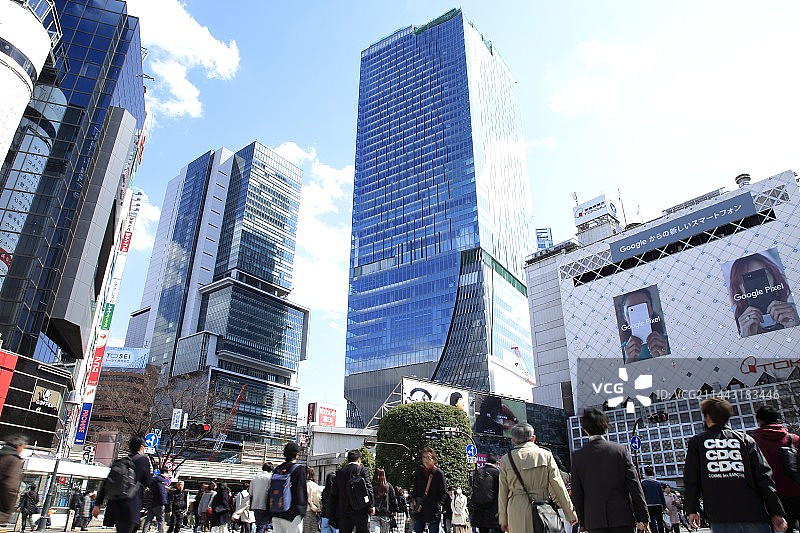 日本东京涩谷车站斑马线图片素材