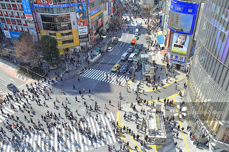 日本东京涩谷车站斑马线图片素材