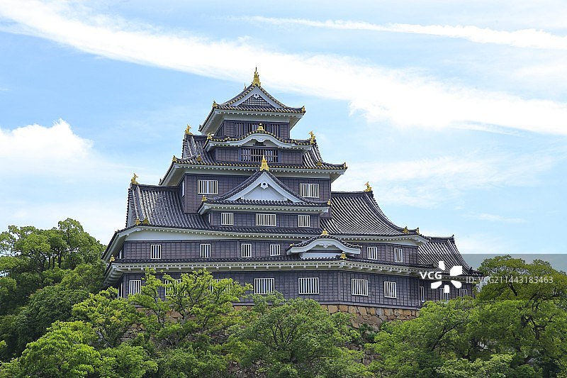 冈山城，日本冈山县冈山市图片素材