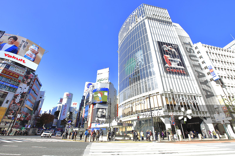 日本东京涩谷车站斑马线图片素材