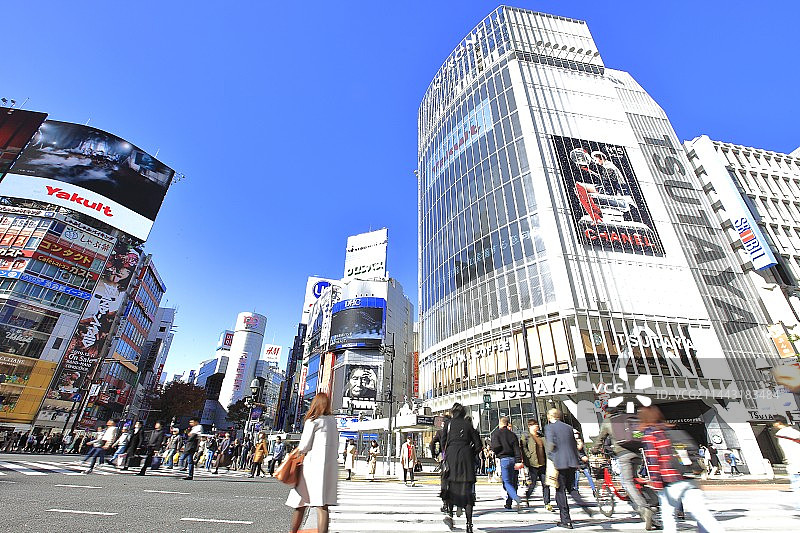 日本东京涩谷车站斑马线图片素材