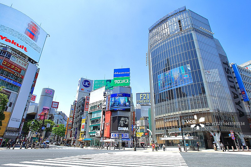东京涩谷火车站人行横道图片素材