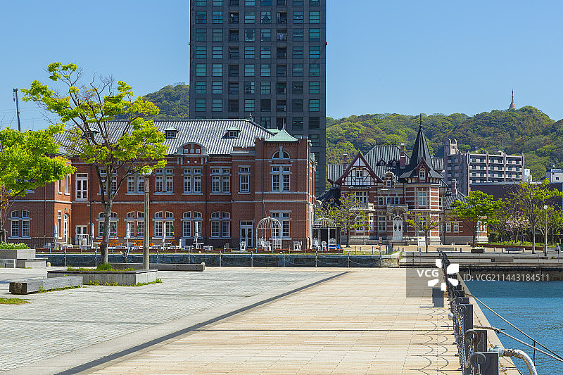 日本福冈县北九州市门司港的复古风景图片素材