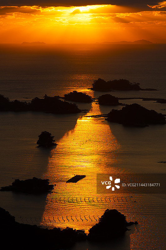 日本九十九岛的傍晚景色，长崎县佐世保图片素材