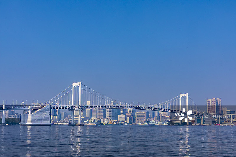蓝天下的日本东京彩虹大桥图片素材