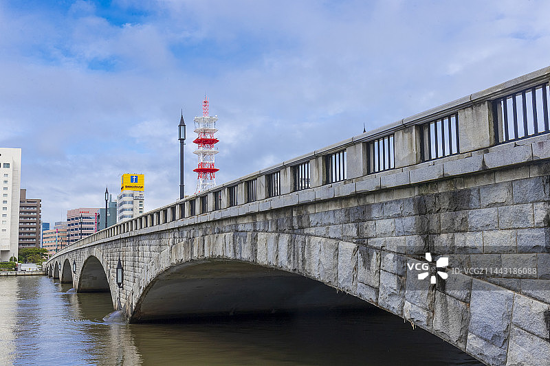 新泻万代桥，日本新泻县新泻市图片素材