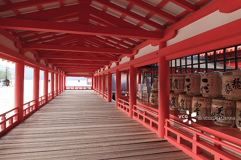 日本广岛县廿日市市严岛神社走廊图片素材