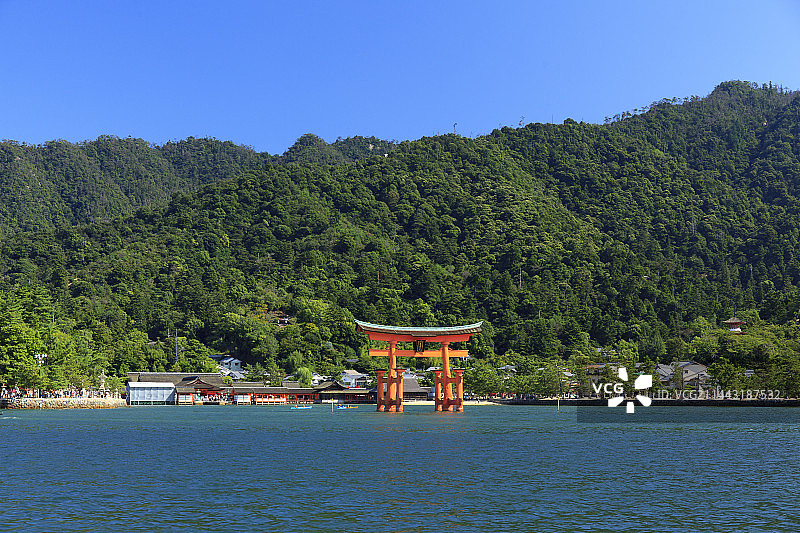 日本广岛县严岛神社大鸟居图片素材