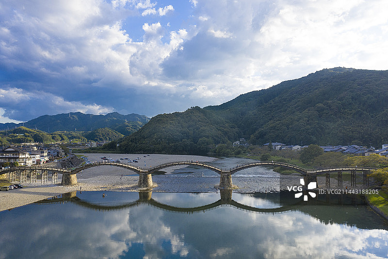 日本山口县岩国市锦带桥图片素材