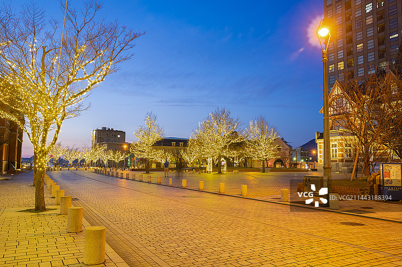 门司港复古黄昏，日本福冈县北九州市门司区图片素材