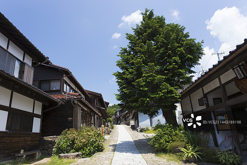 日本岐阜县中津川市木曾马笼宿图片素材