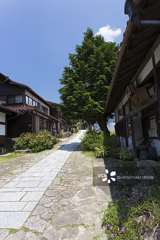 日本岐阜县中津川市木曾马笼宿图片素材