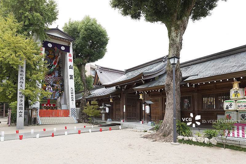 栉田神社和博多祇园山笠，日本福冈县福冈市图片素材