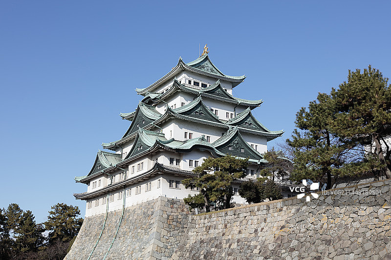 名古屋城天守阁，日本爱知县名古屋图片素材