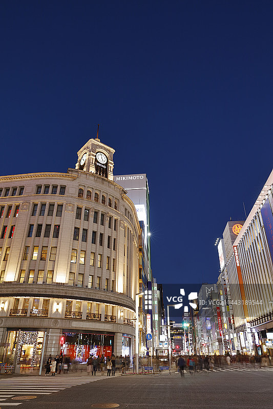 东京中央区银座四丁目路口图片素材