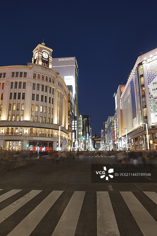 东京中央区银座四丁目路口图片素材