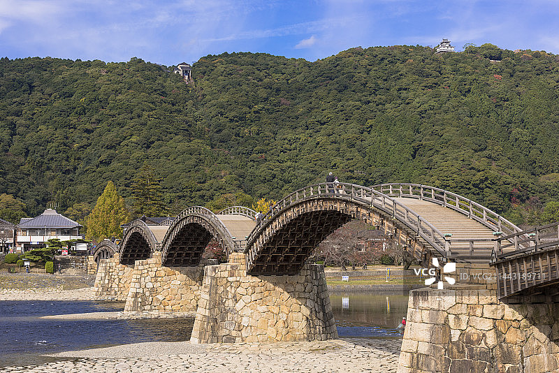 日本山口县岩国市锦带桥图片素材