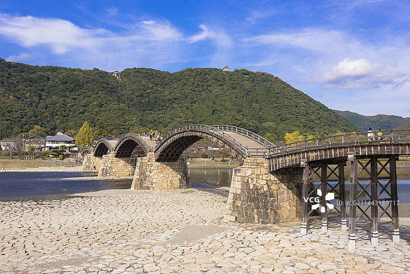 日本山口县岩国市锦带桥图片素材