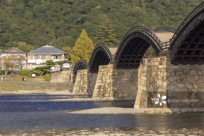 日本山口县岩国市锦带桥图片素材