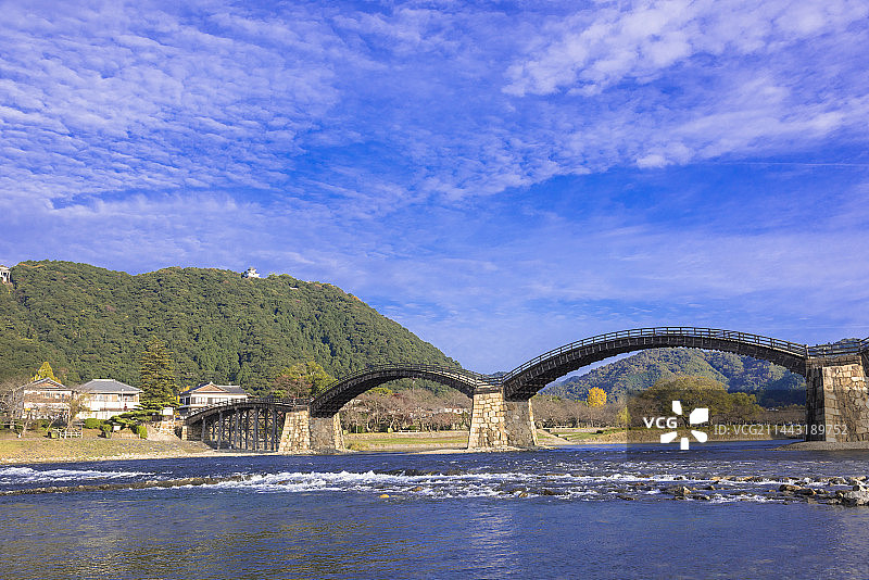 日本山口县岩国市锦带桥图片素材