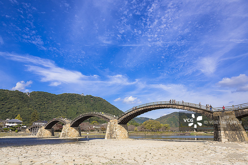 日本山口县岩国市锦带桥图片素材