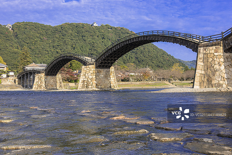 日本山口县岩国市锦带桥图片素材