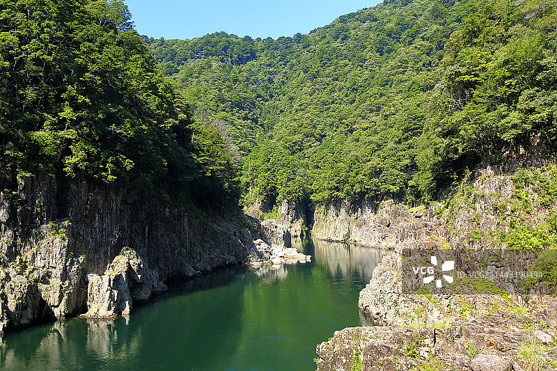日本奈良县十津川村的峡谷图片素材