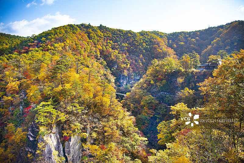 秋季日本宫城县大崎市鸣子峡图片素材