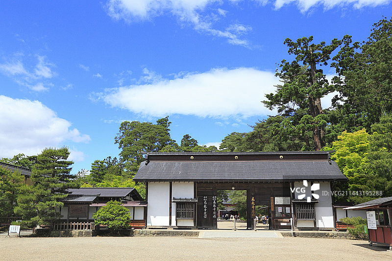 日本岩手县西磐井郡平泉町毛越寺花园图片素材