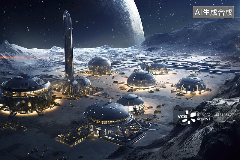 【AI数字艺术】星际殖民地图片素材