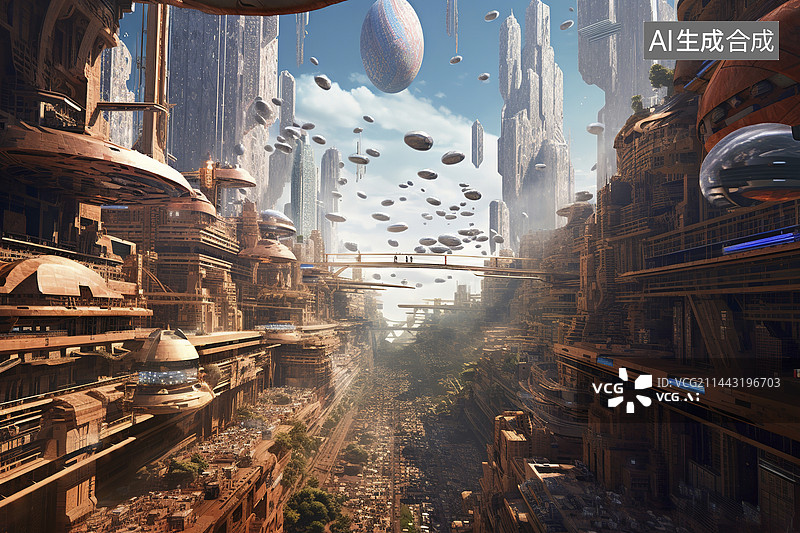 【AI数字艺术】未来科幻的城市图片素材