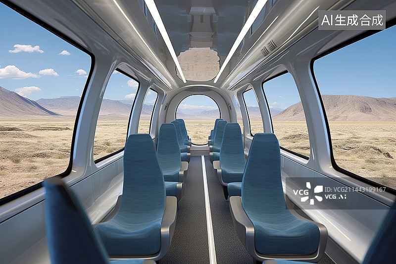 【AI数字艺术】未来的交通工具内部图片素材