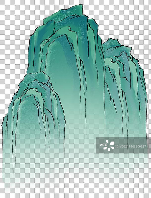 中国风山水画山脉自然水墨国潮插画图片素材