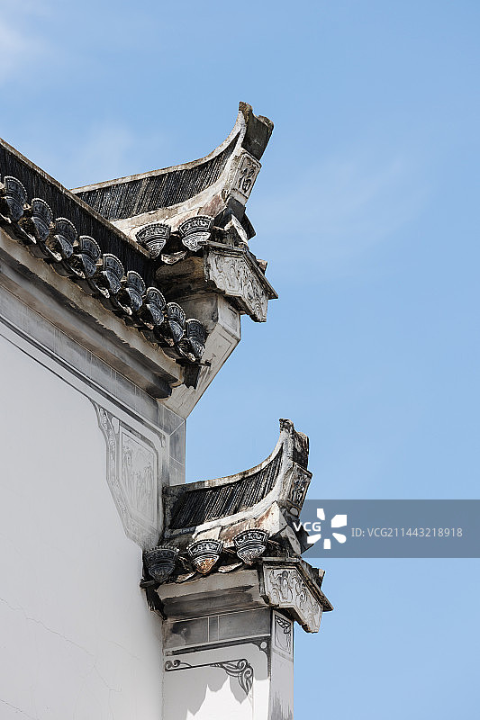 深圳古玩城中式传统建筑的屋顶与屋檐图片素材