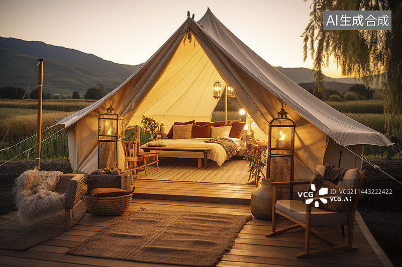 【AI数字艺术】帐篷酒店图片素材