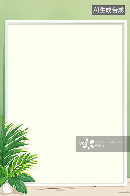 【AI数字艺术】空白手写板与植物背景图片素材