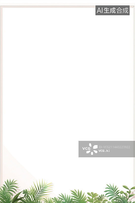 【AI数字艺术】空白手写板与植物背景图片素材