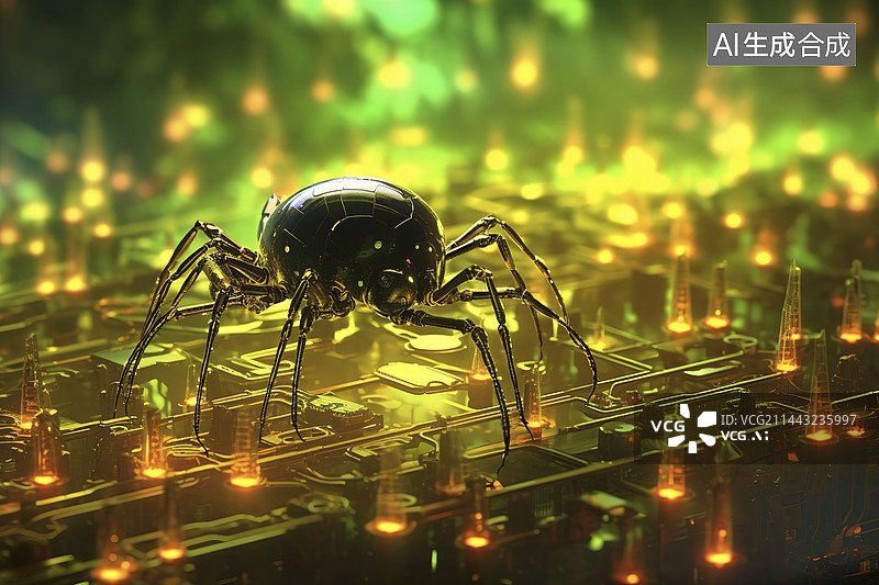 【AI数字艺术】昆虫形状的电子病毒图片素材