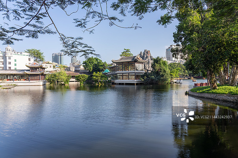 广州荔湾湖公园，泮溪酒家图片素材